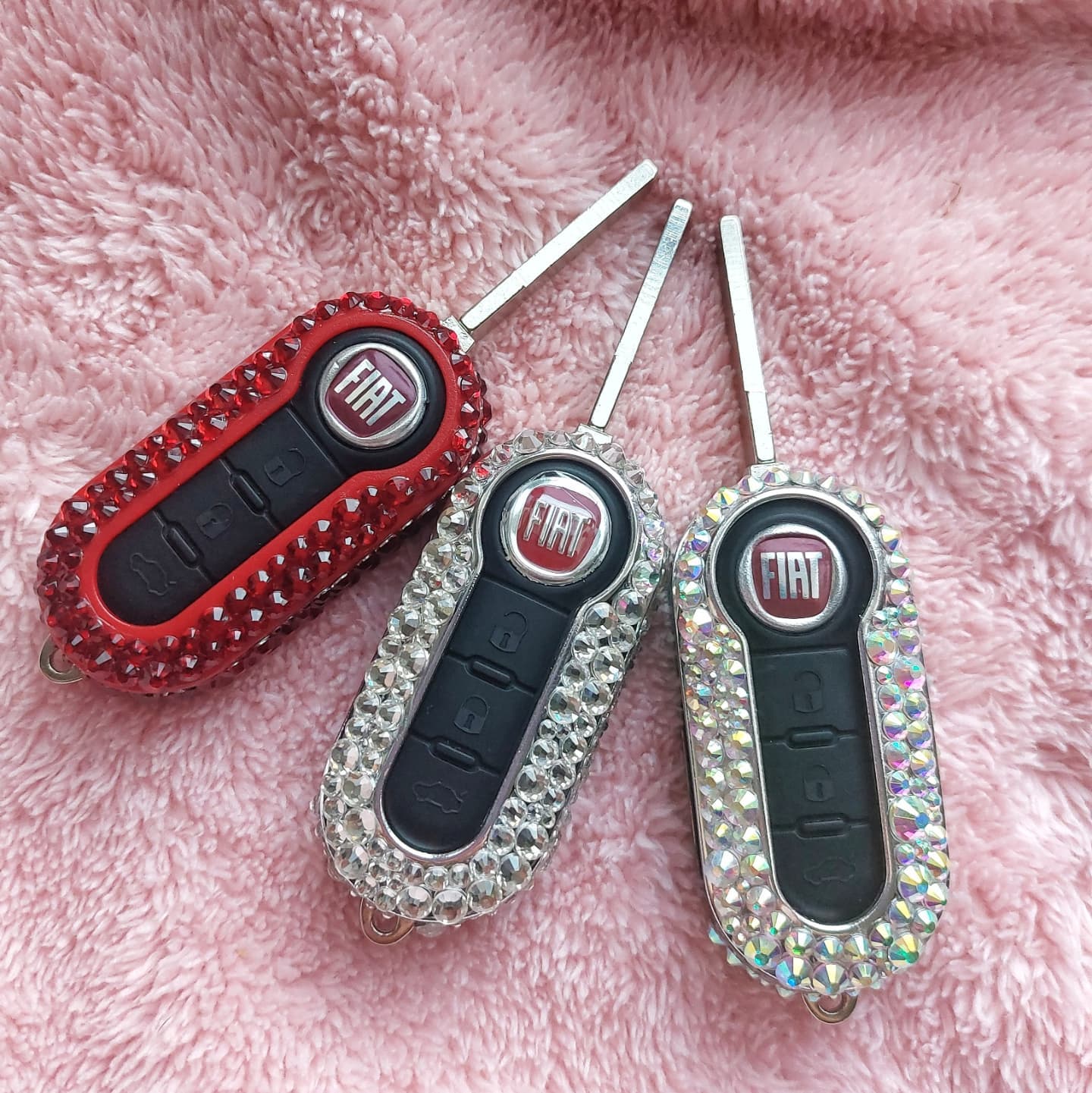 SWAROVSKI CRYSTAL FIAT 500 KEY COVER (ALL COLOURS)